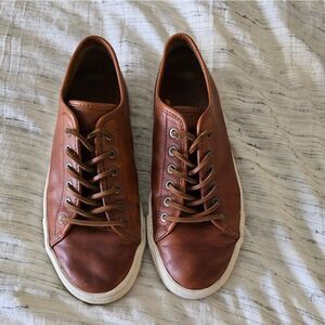 Frye Brown Sneakers with Polished Leather Finish